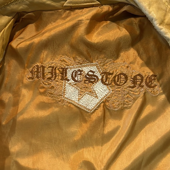 Milestone Vintage Butter Yellow Leather Jacket Size 38 | Small - Picture 3 of 6